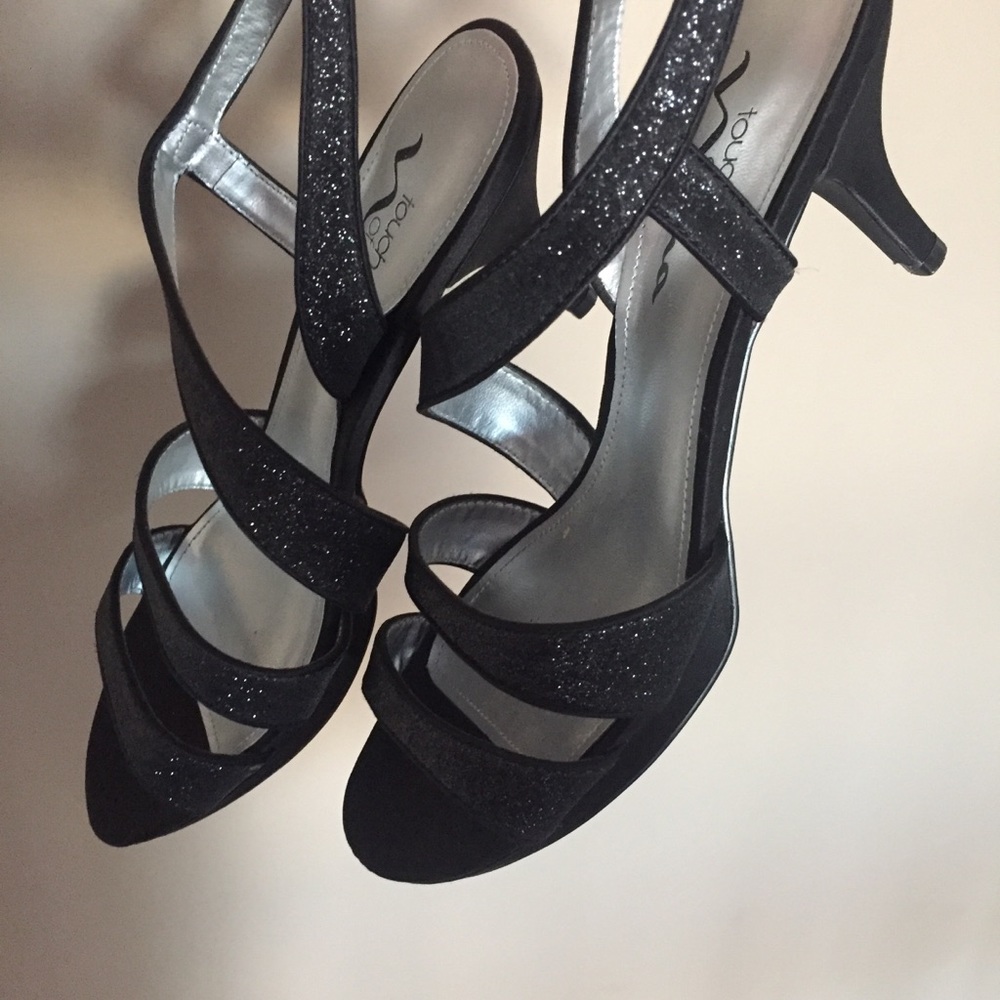 Sparkly black heels